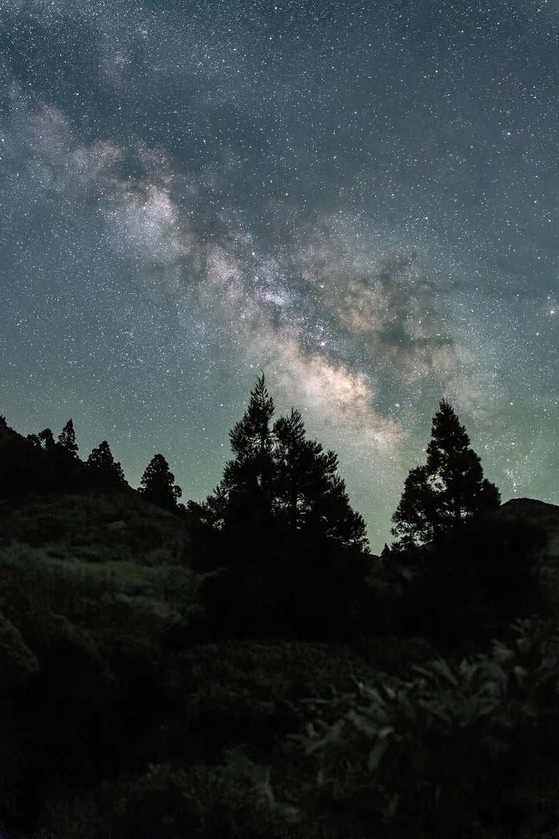 Person meditating under the stars